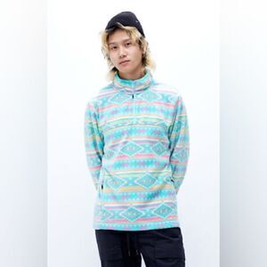 Chubbies recycled flame commander 1/4 zip sweatshirt aztec men’s Sz L